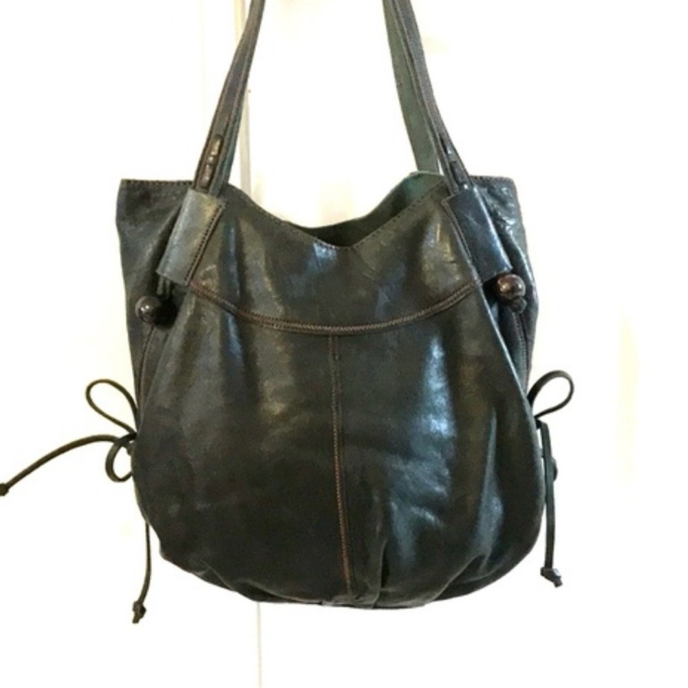 Lucky Brand Dark Green Leather Shoulder Bag